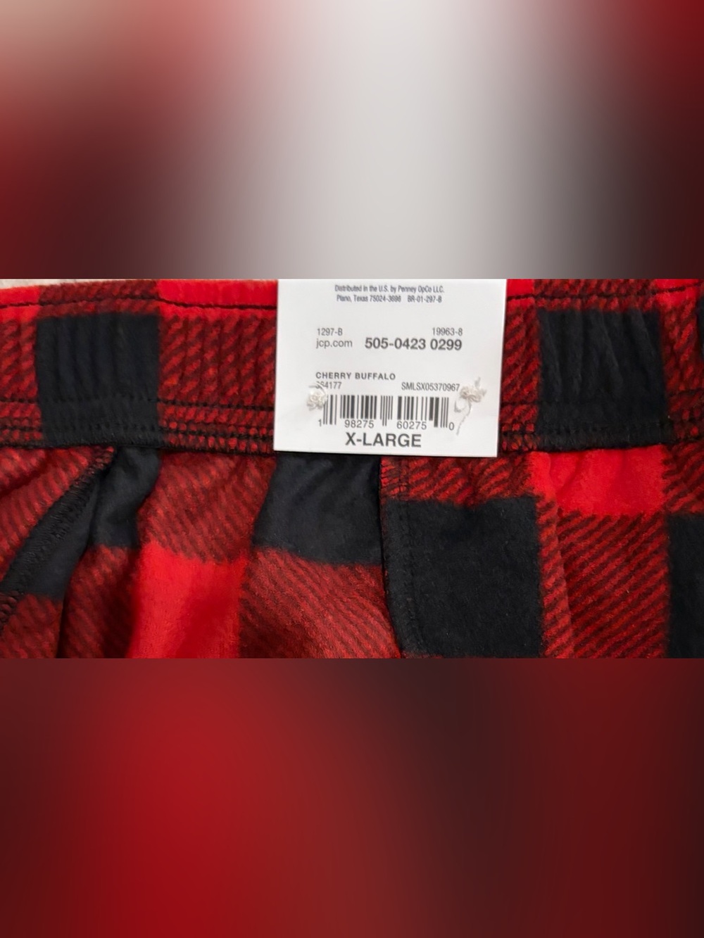 St. John’s Bay Red Cherry Fleece Sleep Pajama Pants Polyester Men’s Sz: XL - Picture 4 of 6